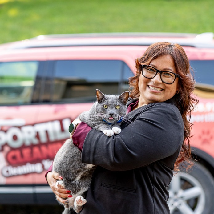 Blanca and Cloud the cat